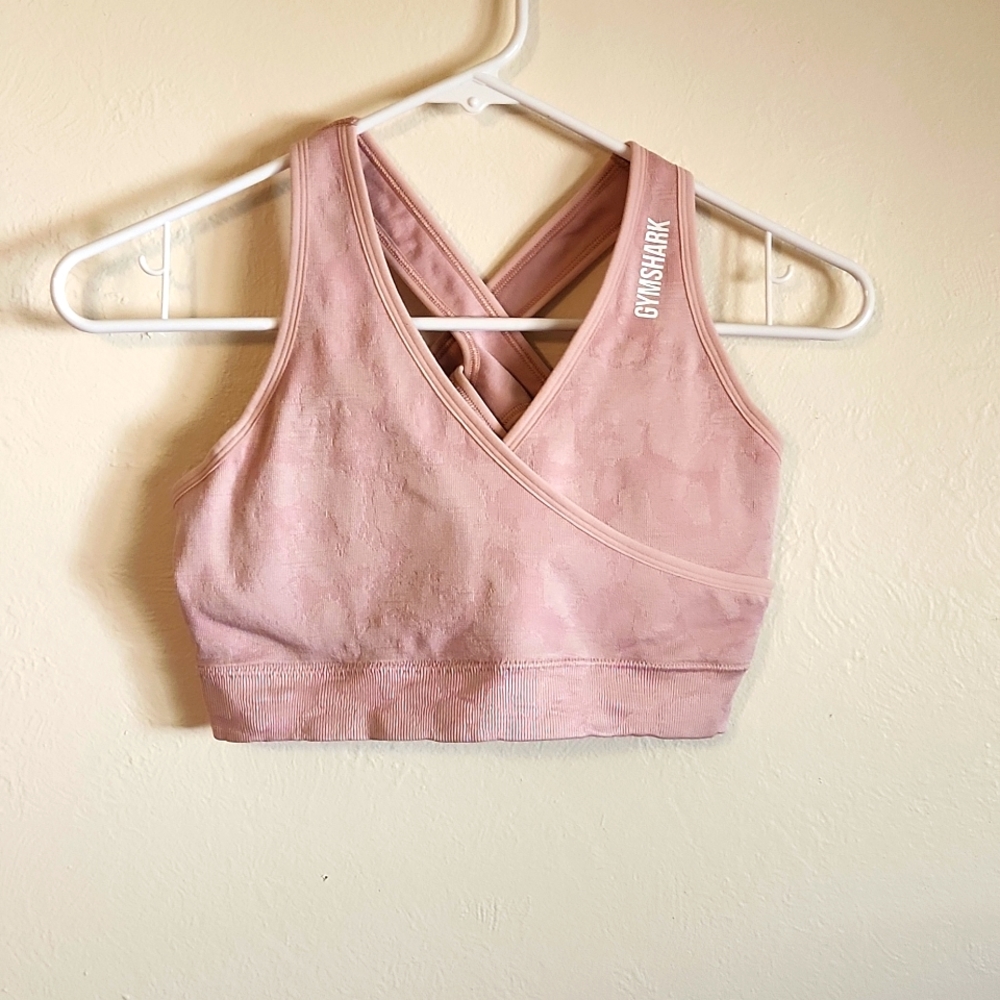 Gymshark Adapt Camo Seamless Sports Bra - light pink